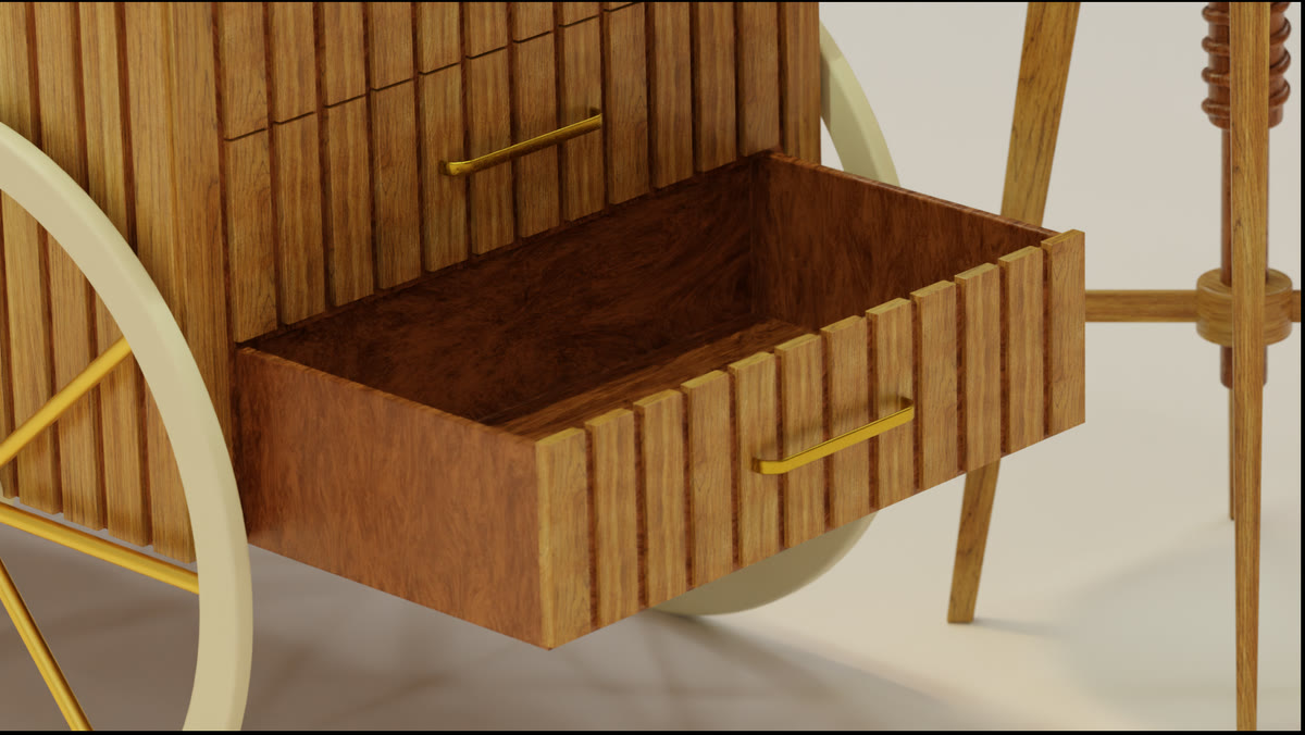Open drawer of the cart