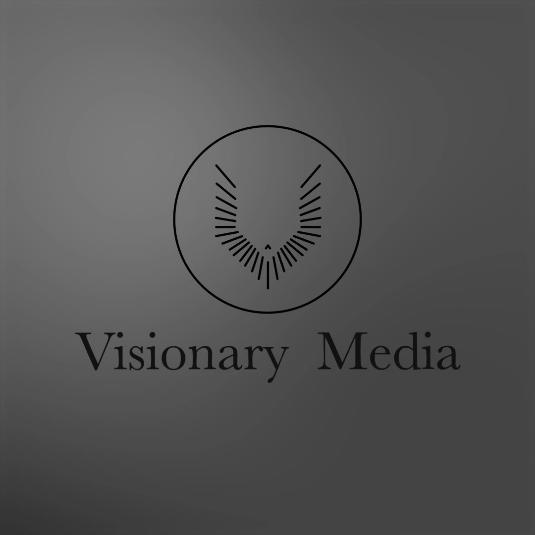 The Visionary Media logo on a gray gradient